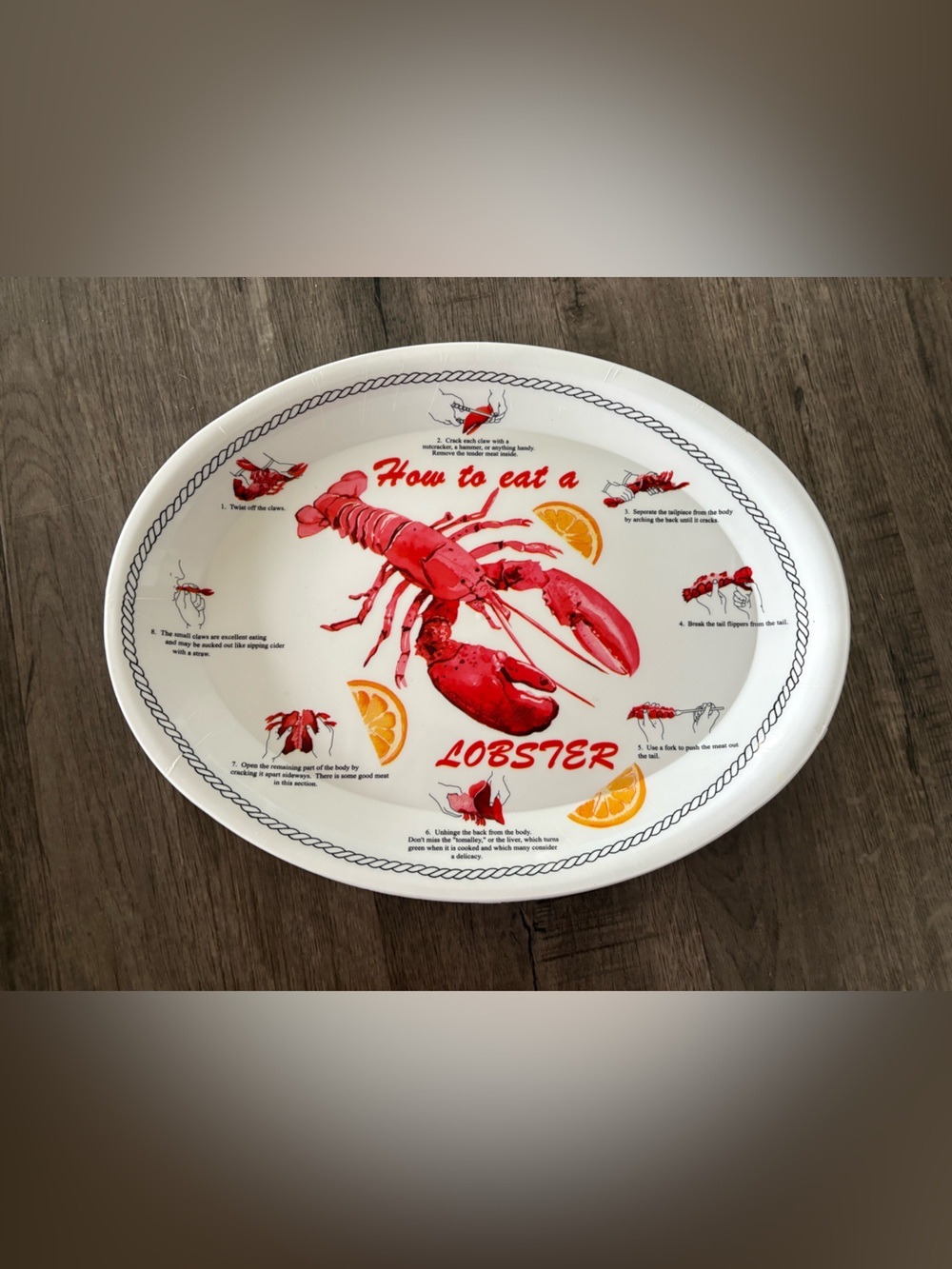 How To Eat A Lobster Set of 7 Plates 🦞